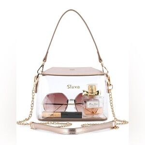 Women’s pink square clear tote